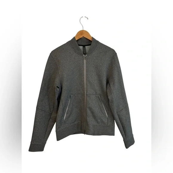 Lululemon Men’s City Sweat Full Zip Athletic Bomber Jacket Size Small Dark gray